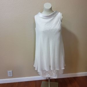 SLNY Overlay Cowl Lace Ivory Dress 16